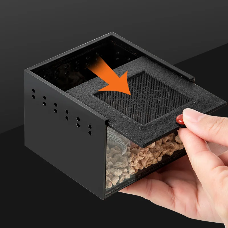 Caja pequeña de araña para acuario, caja de alimentación para gatear para reptiles, lagarto, gusano de seda, escorpión, escarabajo, caja para insectos, casa para mascotas, jaula acrílica - imagen 4