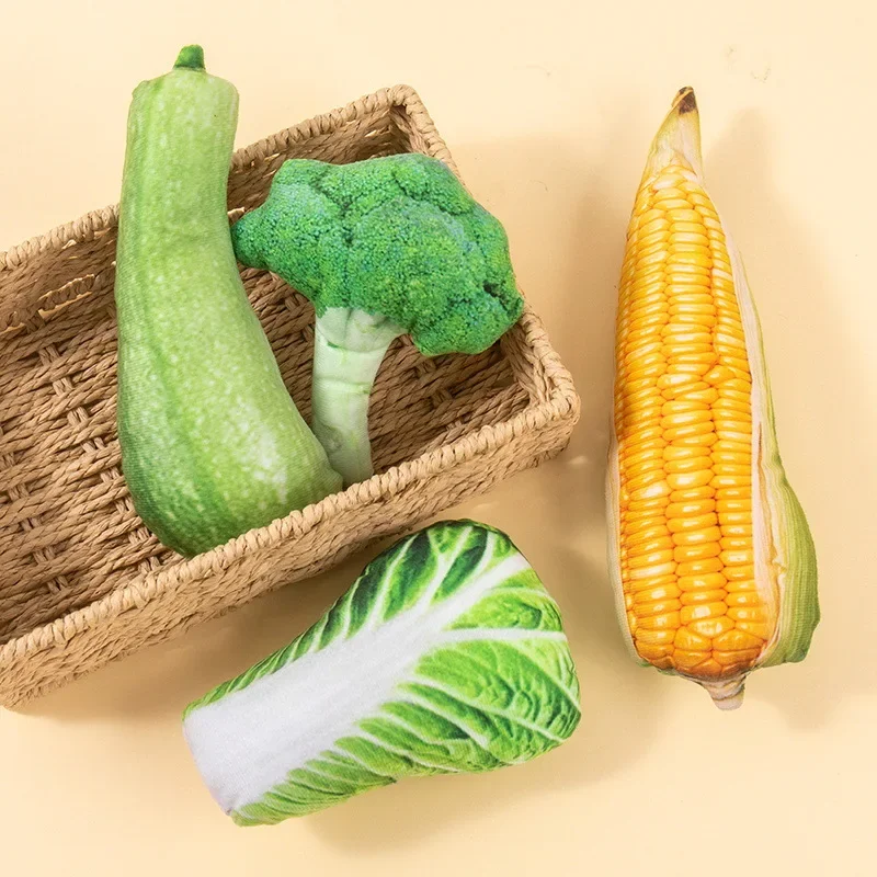 Pet Dog Corn Broccoli Fruit and Vegetable Series Toys Sound Puppy Plush Anti Bite Teeth Grinding Toy Supplies - imagen 3