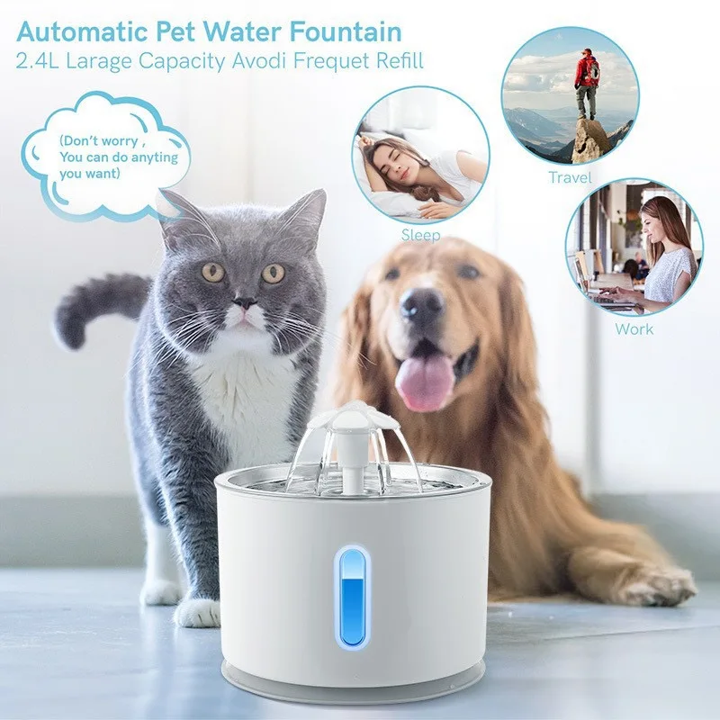 Nueva Fuente de Agua para Gatos de Acero Inoxidable de 3.2L, Bebedero Automático Inteligente para Mascotas con Ventana Visual de Agua, Bomba Silenciosa para Gatos - imagen 2