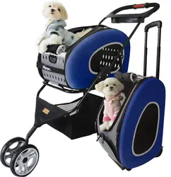 Carrito de transporte plegable para perros y gatos