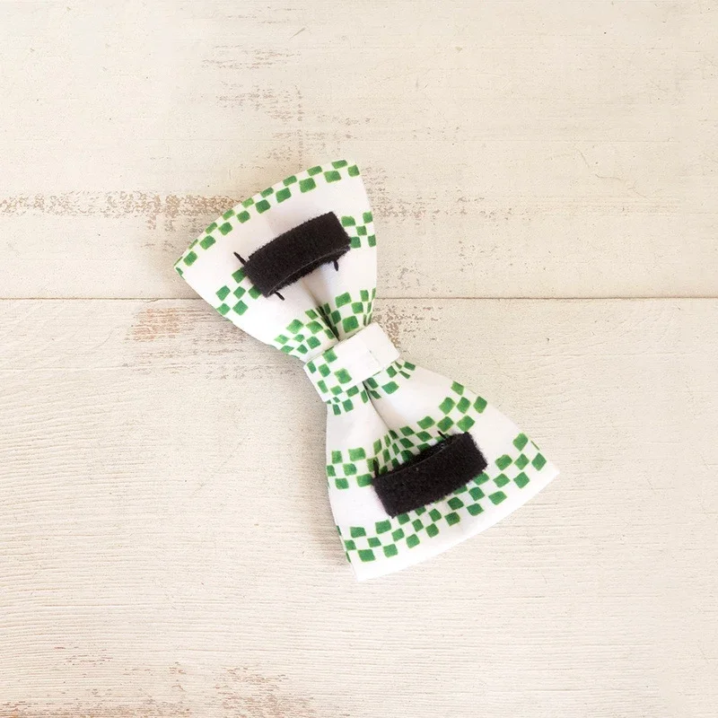 Pajarita para perro con forma de cubo de bambú verde, accesorio para Collar, suministros para cachorros y gatos, herramientas de aseo, pajarita Ornamental desmontable para perros - imagen 5