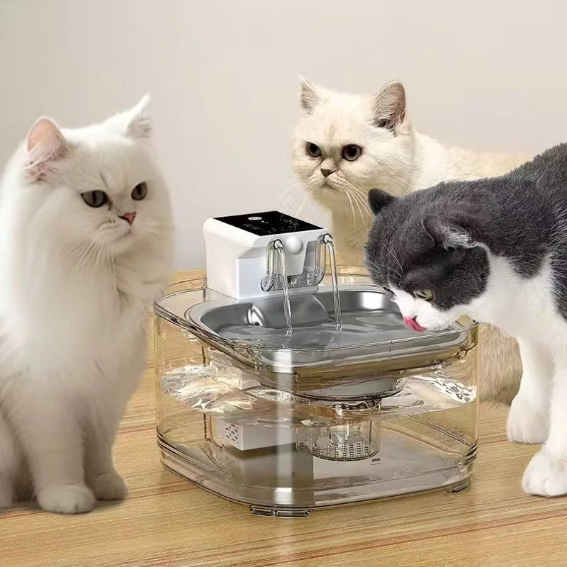 VOFORD-fuente de agua inalámbrico para gatos, 3,2l, 5000mAh, Sensor automático, bebedero para mascotas, dispensador de agua para perros y gatos