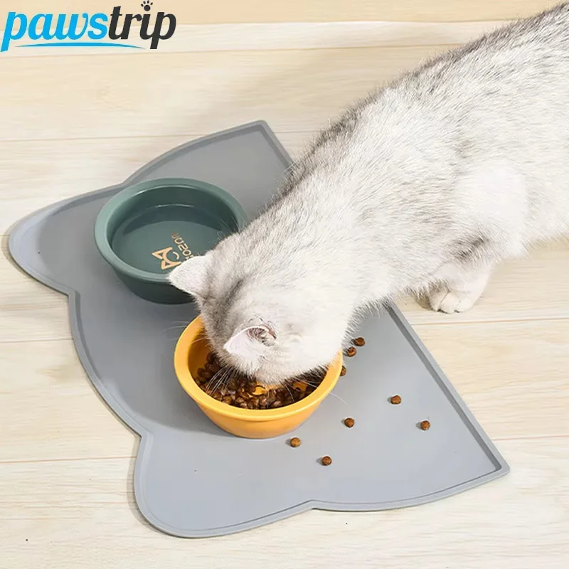 Estera de silicona para mascotas, almohadilla de alimentación de alimentos para mascotas, cuenco impermeable para perros y gatos, estera de comida, bandeja alimentadora para cachorros, mantel individual con cojín de agua