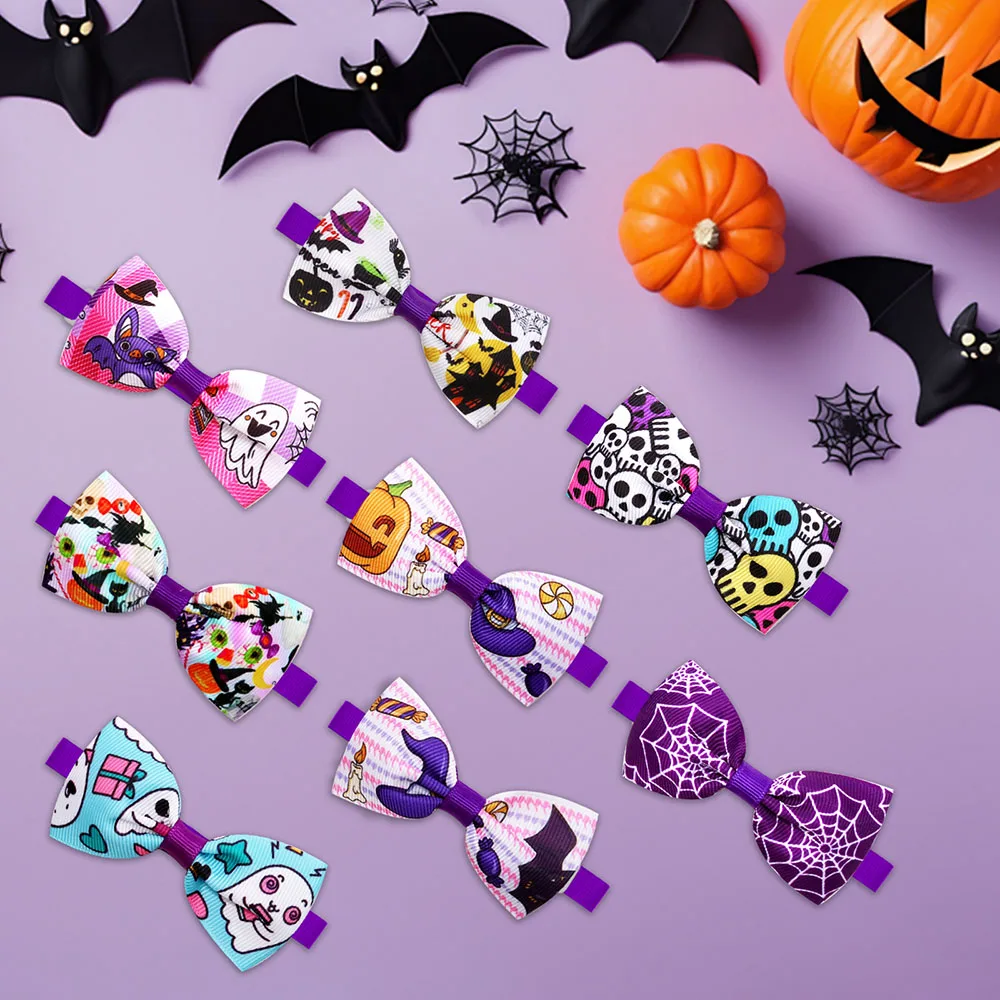 100 Uds. Pajarita para perros pequeños de Halloween para perros, pajarita para mascotas, corbatas para Halloween, suministros para mascotas para perros pequeños - imagen 5