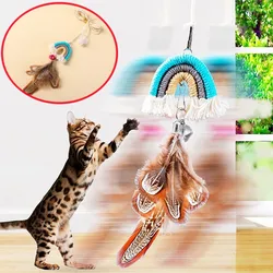 Vara de plumas con ventosa para puerta – Juguete interactivo para gatos
