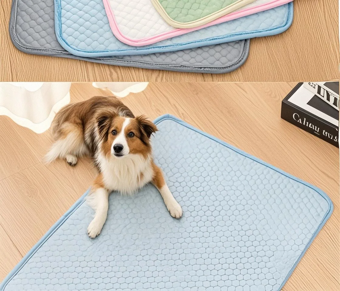 Estera autoenfriante para mascotas, almohadillas refrescantes lavables para perros y gatos, manta para perrera para dormir, estera para dormir de seda helada, no tóxica y transpirable