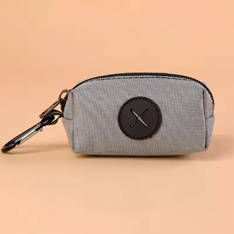 Soporte de lona para bolsa de caca de perro, dispensador de bolsa de residuos para mascotas al aire libre con mosquetón, bolsa de recolección de residuos de animales - imagen 4