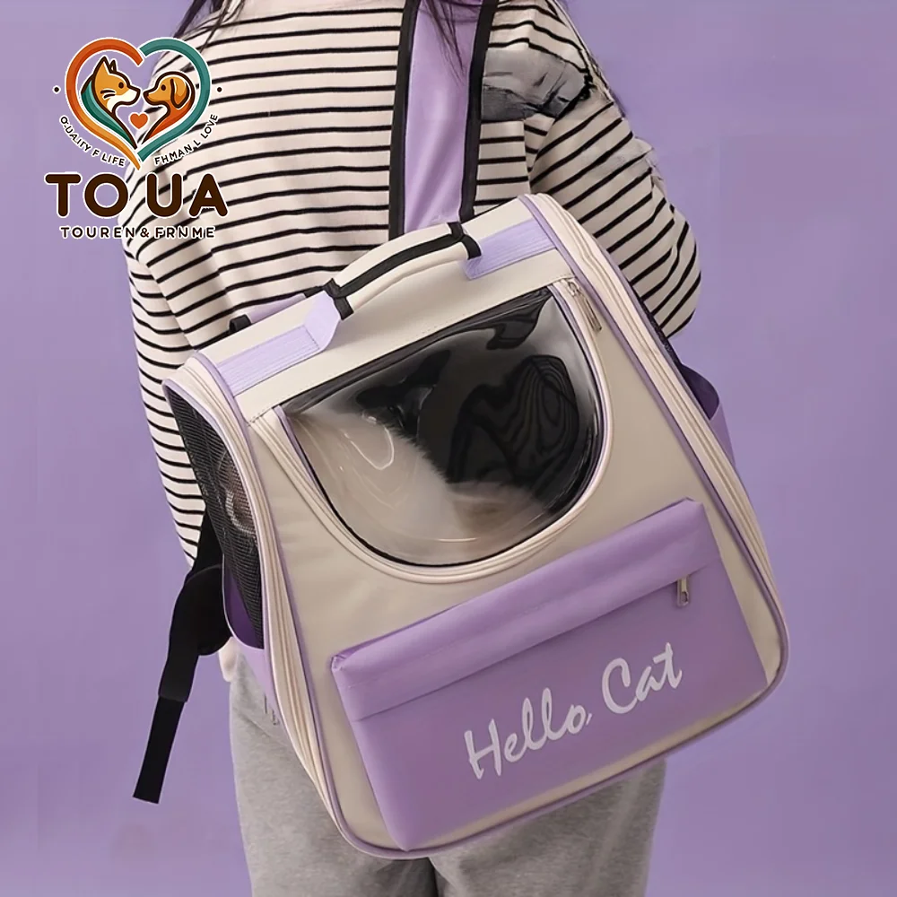Bolsa de transporte portátil para gatos, mochila transpirable para mascotas, resistente, de tela Oxford, plegable, para exteriores