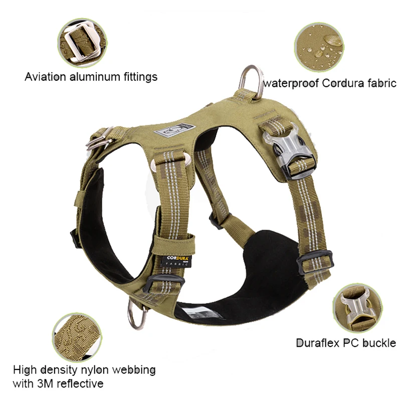 Winhyepet-arnés para perros para exteriores, Collar antideslizante reflectante frontal y trasero de 3M, chaleco transpirable, ropa de viaje a la moda para perros para caminar - imagen 4