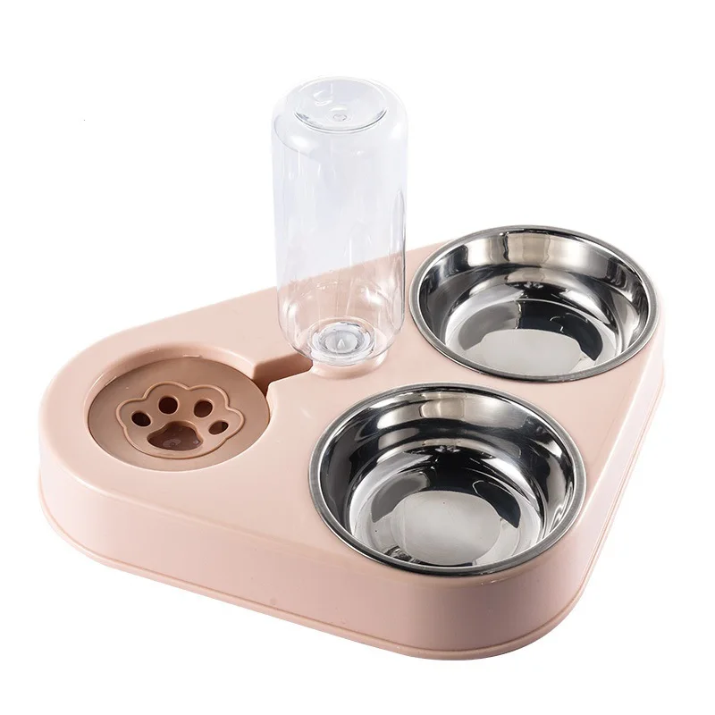 3 cuencos de comida para perros y gatos, botella de agua, cuencos de bebida y comida, cuenco de agua potable automático - imagen 5