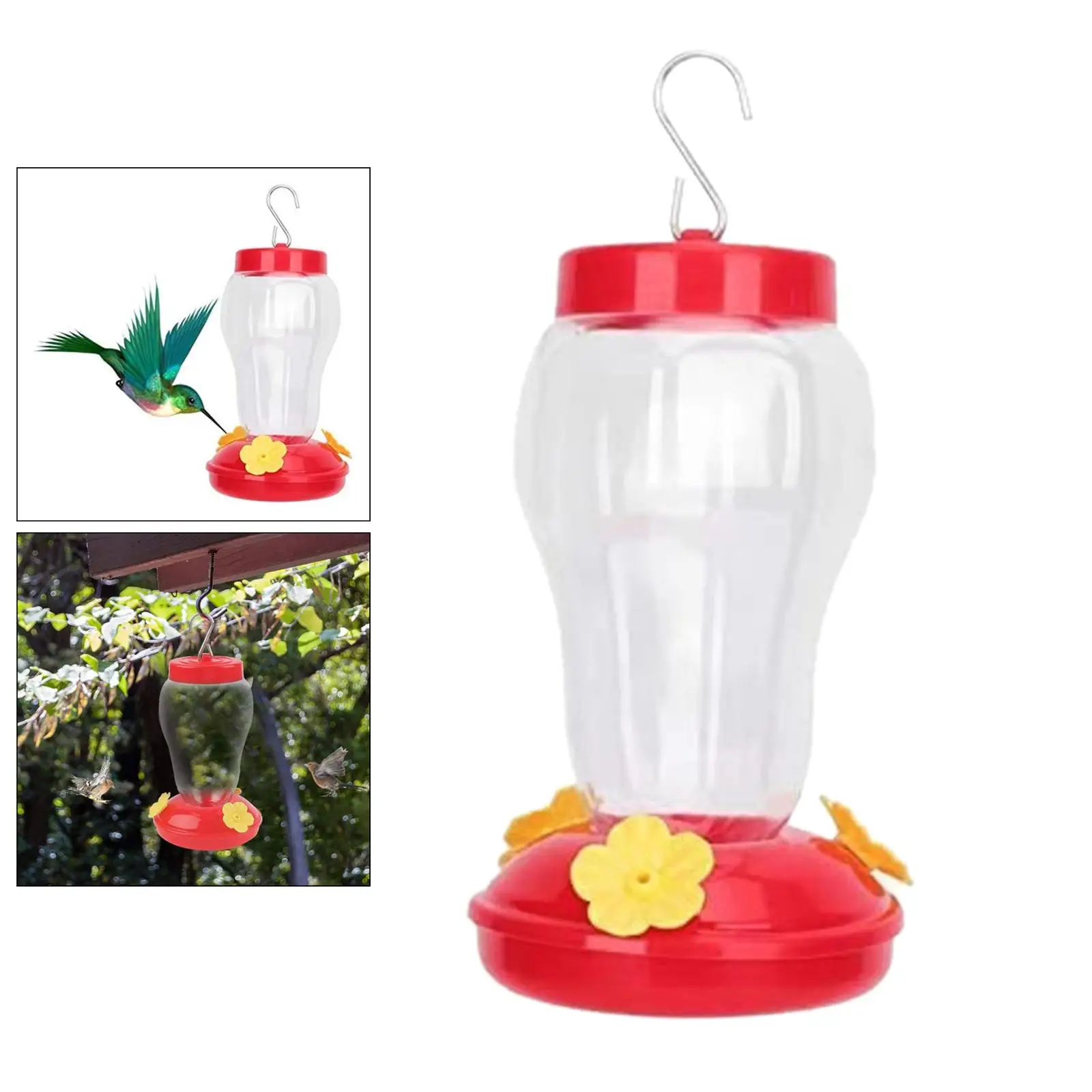 Plastic Bird Water Feeder Bottle Hanging Hummingbird Feeder for Garden Outdoor with 3 Flower Feeding Ports Plastic Bird Water Feeder Bottle Hanging Hummingbird Feeder for Garden Outdoor with 3 Flower Feeding Ports