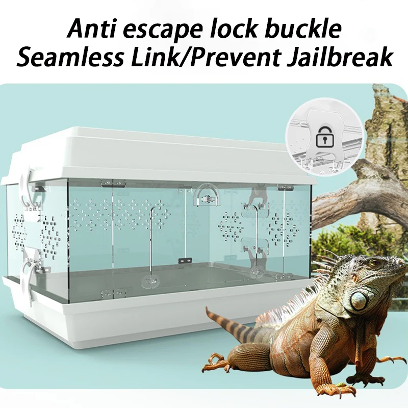 Perrera de lagarto acrílica, tanque de tortuga de araña transparente, jaula de cría de reptiles, terrario de serpientes, jaulas de cultivo de lagarto, productos para mascotas - imagen 3