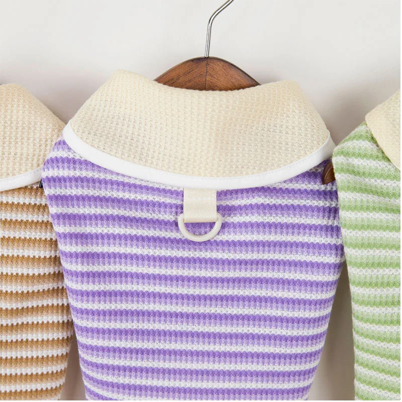 Ropa de tiras para cachorros, sudaderas con capucha para perros con solapa verde, morado y marrón, ropa para perros pequeños, sudadera de manga corta para gatitos Chiwawa - imagen 5