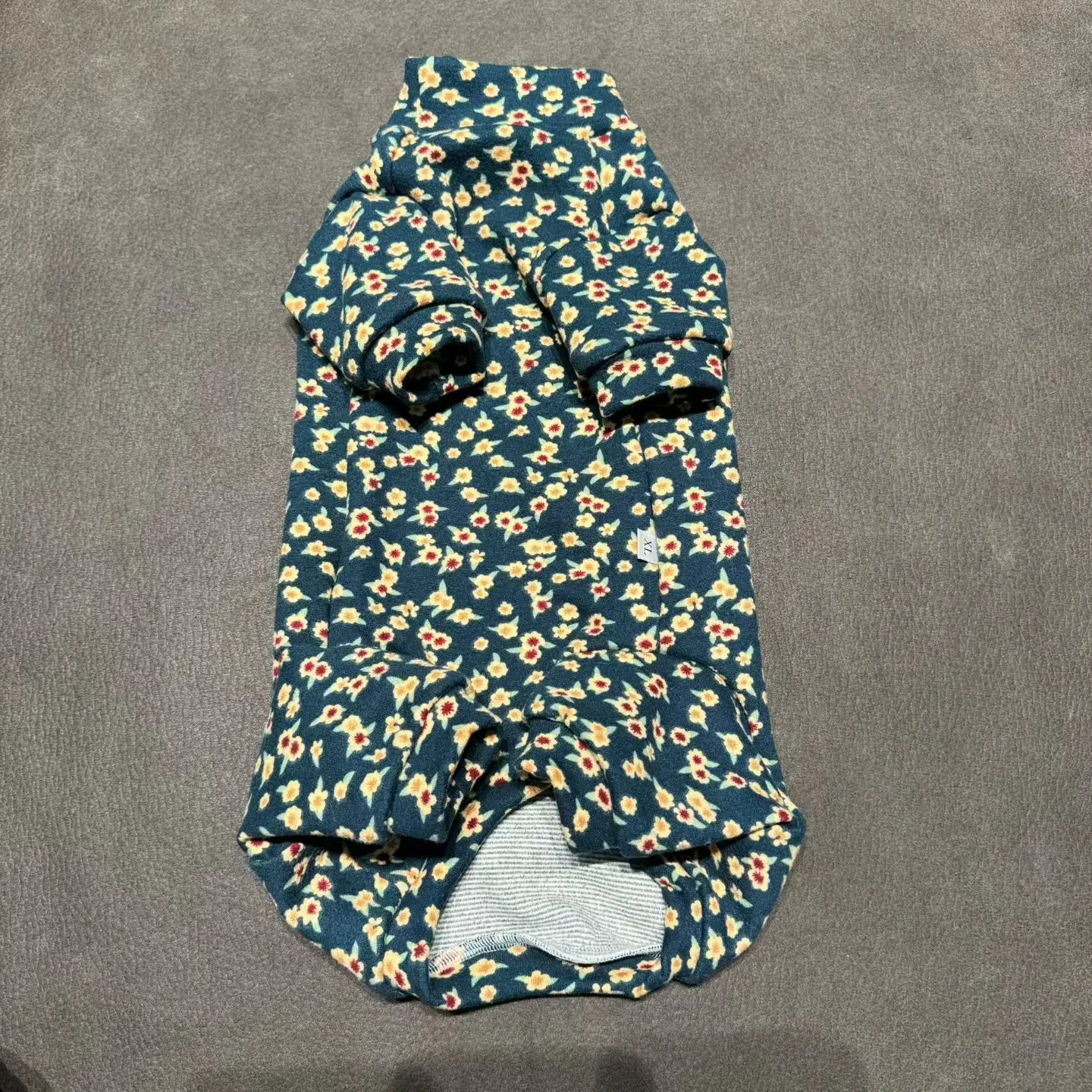 Pijama manga larga para gato Sphynx – Estampado floral de algodón para hembra - imagen 3