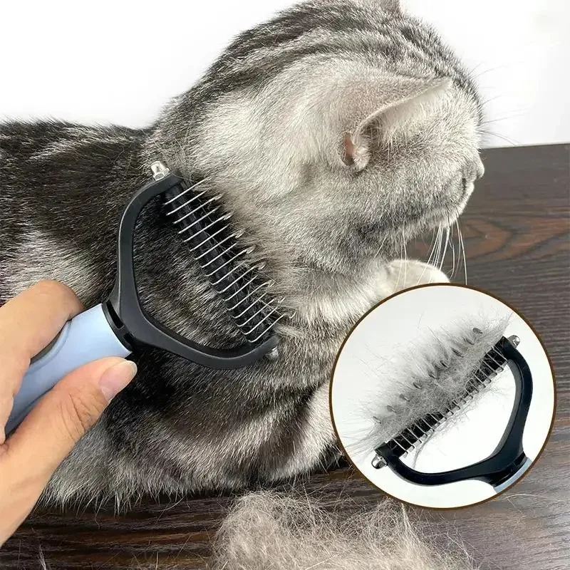 Cepillo desmaquillante eficaz para perros y gatos: herramienta de peluquería para abrigos largos/cortos - imagen 4