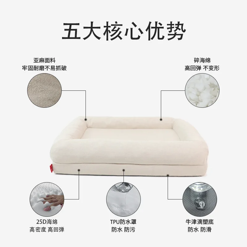 Cama viscoelástica nido para perros – Funda impermeable y borde reforzado - imagen 5