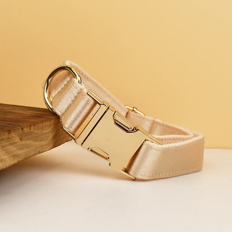 Accesorios para perros con logotipo de diseñador personalizado de lujo Popular, Collar de perro personalizado de poliéster sedoso, correas, arnés, lazo Crystal04 - imagen 4