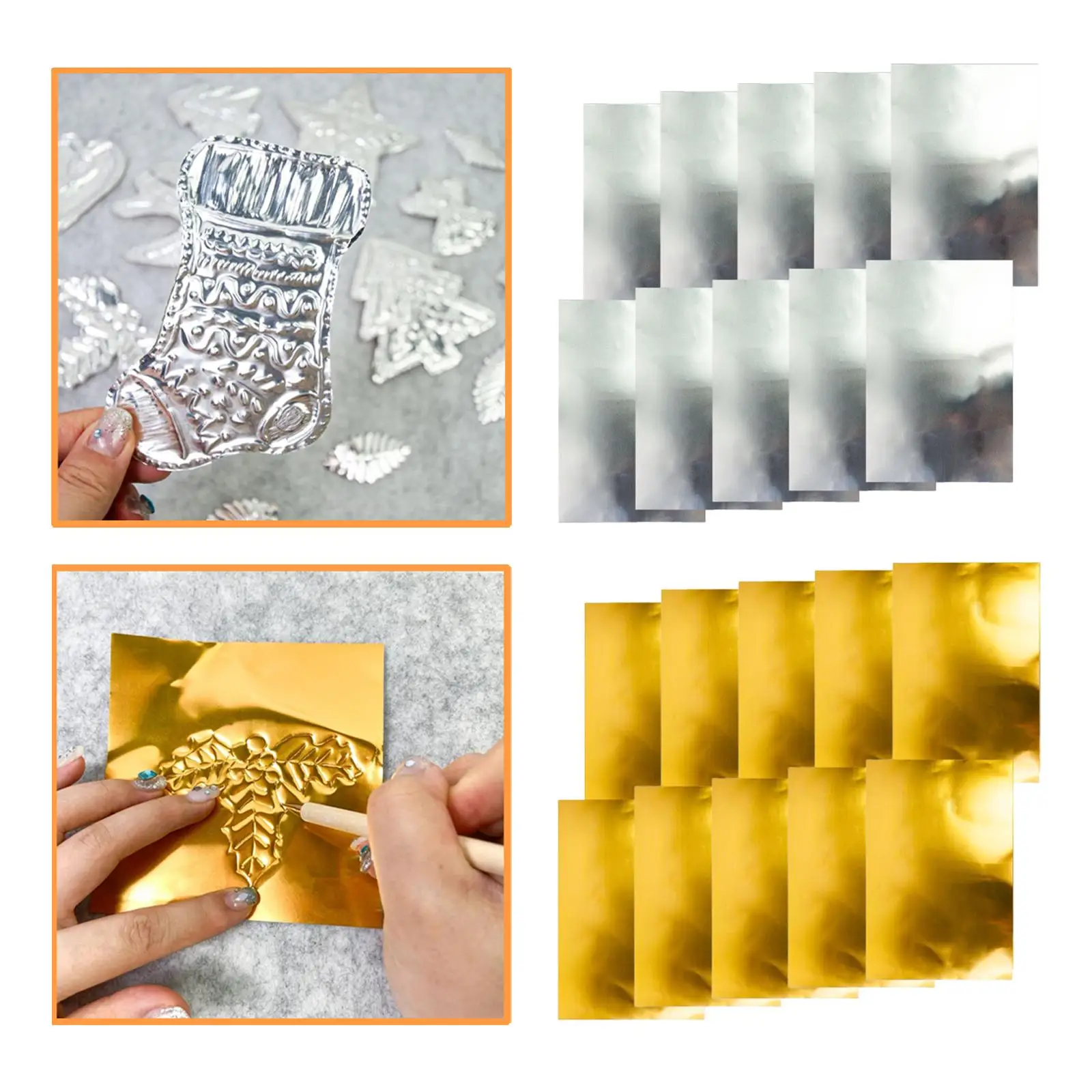 10 hojas de papel metálico, hoja reflectante de papel brillante, cartulina metálica para manualidades, carteles, confección de tarjetas, álbum de recortes - imagen 4