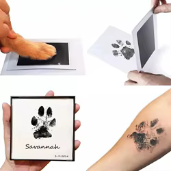 Almohadilla de tinta táctil limpia con estampado de pata, recuerdo de propietario de Mascota de perro o gato, Kit de fabricación de impresión DIY de nariz sin tinta y Pawprint