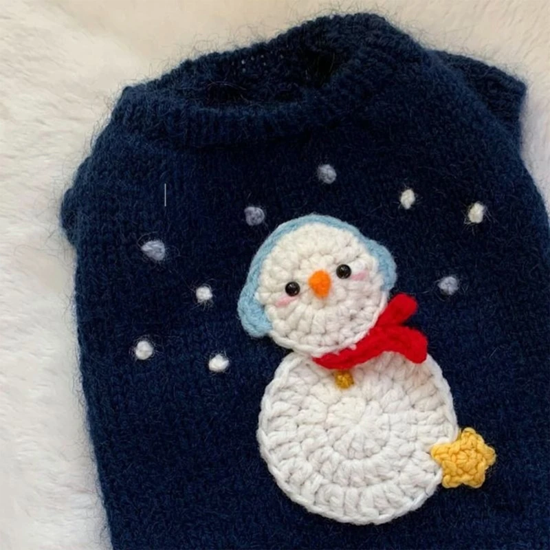 Suéteres navideños para cachorros, suéter tejido para perros, abrigo de invierno para cachorros, ropa para mascotas, chaqueta de cuello alto para cachorros, trajes para cachorros, chándal para gatos