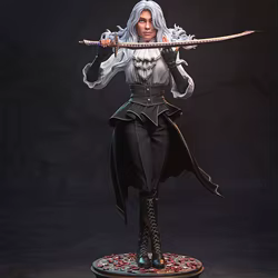 Miniatura de personaje anime impresa en 3D sin montar ni pintar