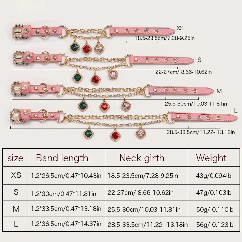 Collar para mascotas para perros pequeños, gatos, colgante de diamante ajustable, Collar para perro con borla, Collar para cachorro, regalo de boda y Día de San Valentín - imagen 2