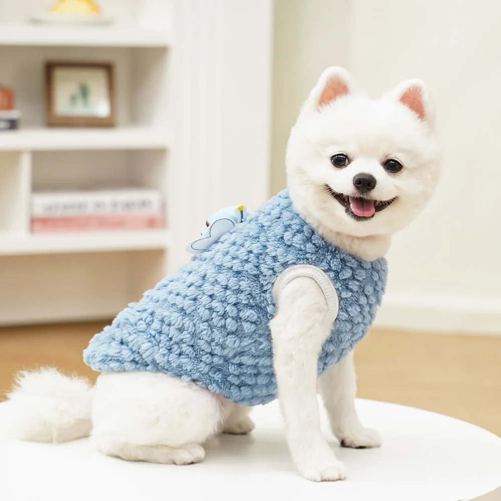 Ropa cálida de lana para perros, ropa de invierno sin mangas, Jersey, sudaderas con capucha para perros pequeños, sudadera para cachorros de Chiwa York y gatos, suéter XXS - imagen 4