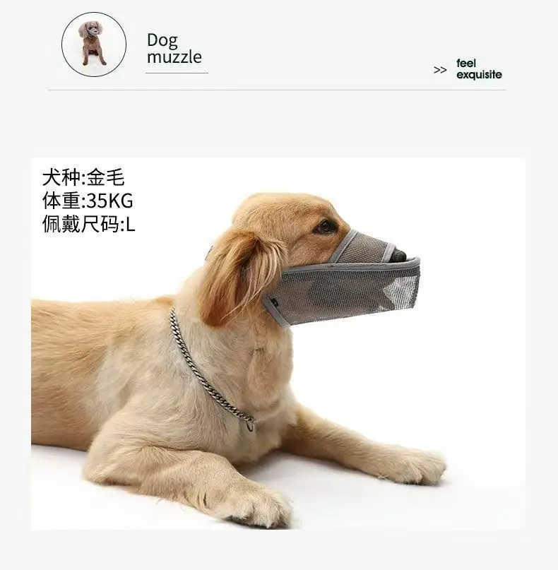 Bozal ajustable para perros, mascarilla bucal de malla transpirable antisadridos para perros pequeños a grandes, herramienta de entrenamiento cómoda - imagen 5
