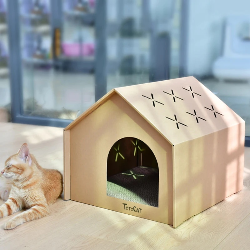 Rascador de cartón para gatos de interior con almohadillas para rascar - imagen 5