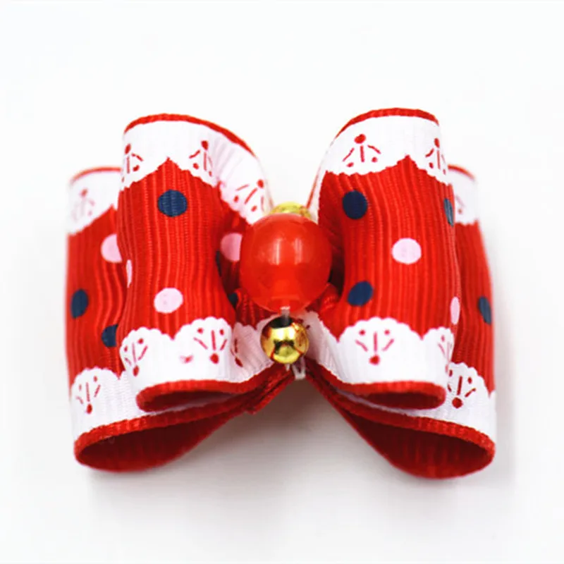 20/50/100 Uds. Lazos para el pelo de perro con bandas de goma y diamantes de imitación, lazo para el cuidado de cachorros, moño para perros y gatos, accesorios para el cabello para mascotas - imagen 4