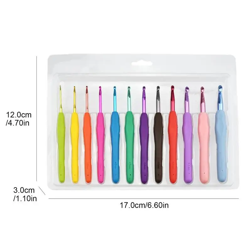 Juego de ganchos de ganchillo de aluminio, 12 tamaños, mango cómodo, bien conectado, fácil de usar, suministros para tejer - imagen 5