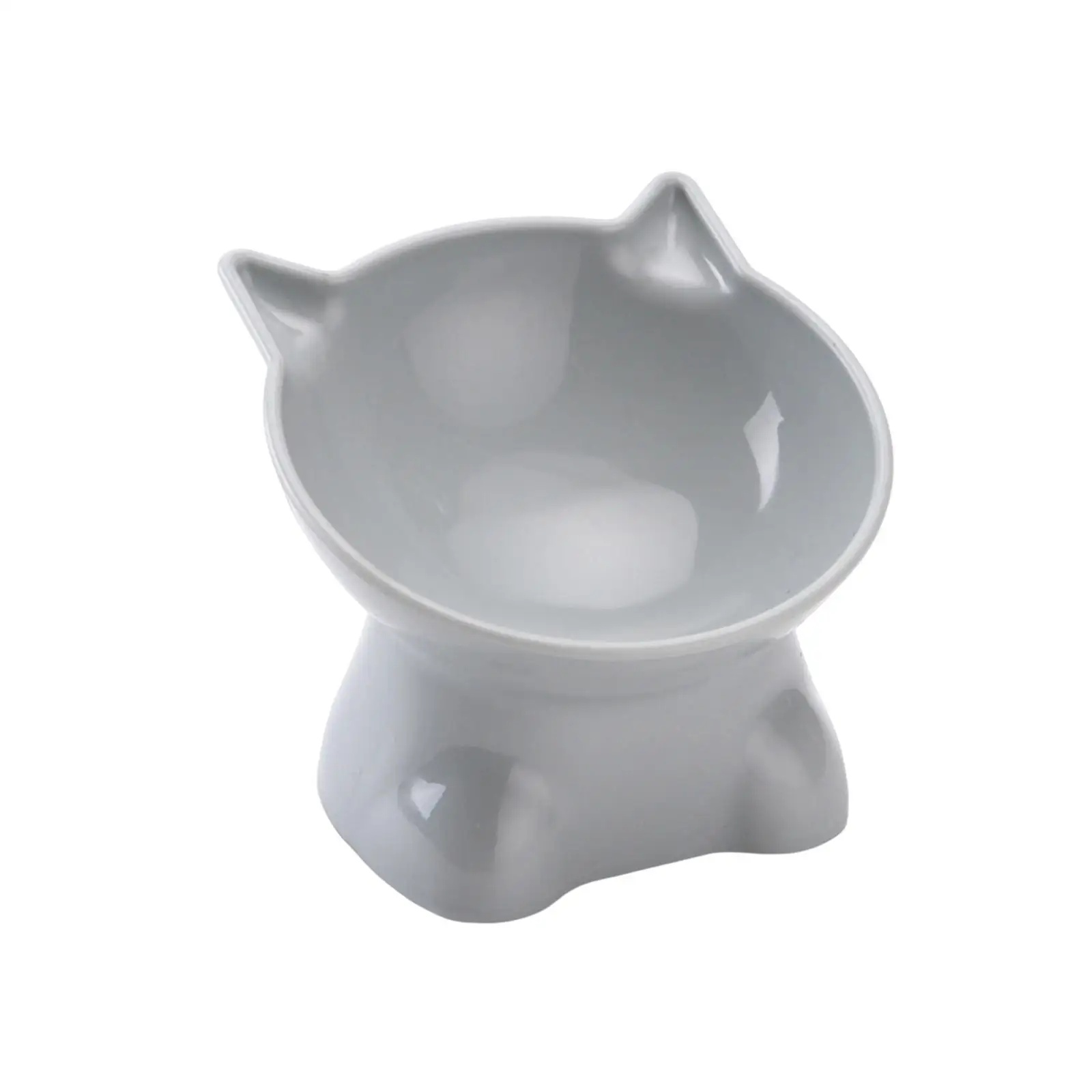 Raised Cat Bowl, Tilted Pet Feeder, Neck Protection Non Slip