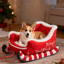 Cama trineo de felpa suave para perros pequeños y medianos – Cálida y acogedora