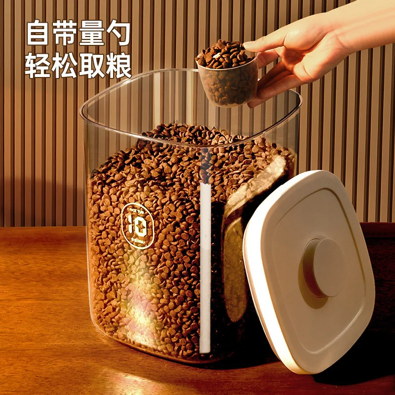 Cubo de almacenamiento de granos al vacío, cubo de comida para perros y gatos, tanque sellado de gran capacidad, caja de comida para gatos para el hogar a prueba de humedad, producto para mascotas - imagen 3