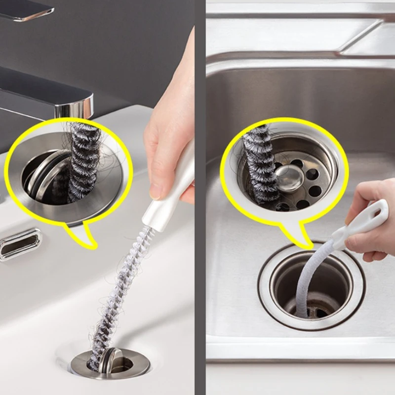 Cepillo de dragado de tuberías, herramienta limpiadora de cabello, alcantarillado de baño, limpiador de serpiente, limpiador Flexible, tapón de obstrucción, herramientas de limpieza - imagen 2