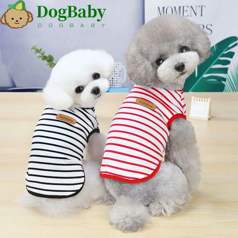Chaleco sin mangas a rayas para cachorros, ropa para mascotas para perros pequeños, jerséis de Pomerania, Chihuahua, camisetas para gatitos, trajes - imagen 2