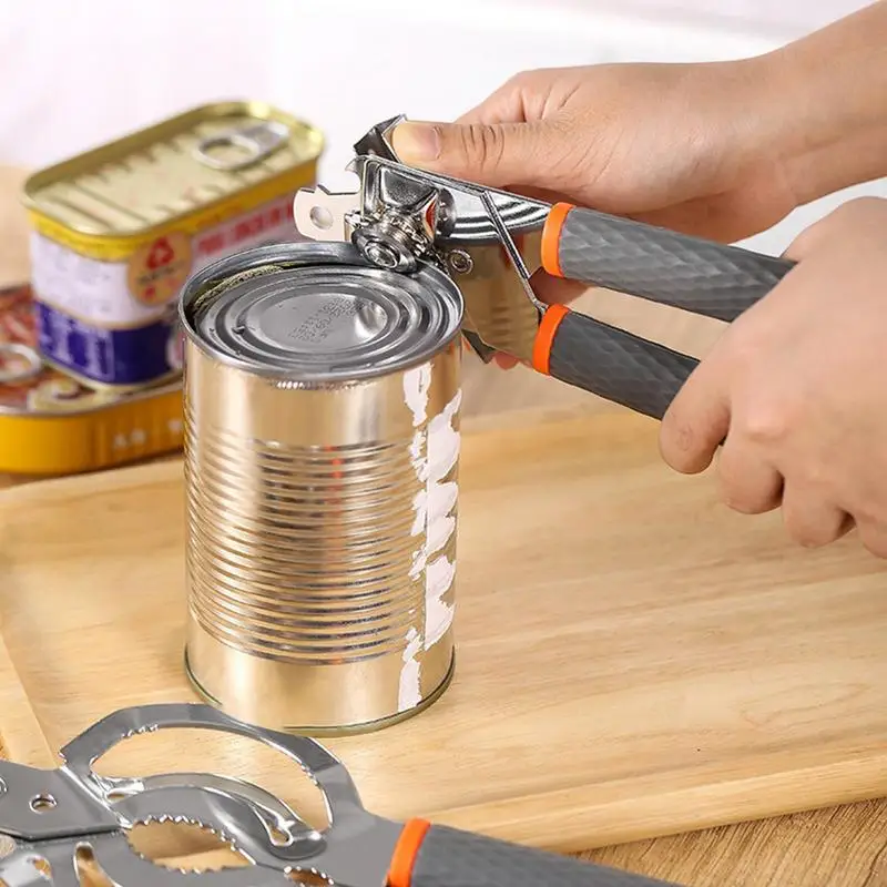 Abridor de latas de acero inoxidable, herramienta de cocina múltiple para tarros de gelatina, vino, cerveza y otros, Abrebotellas para proteger las uñas - imagen 4