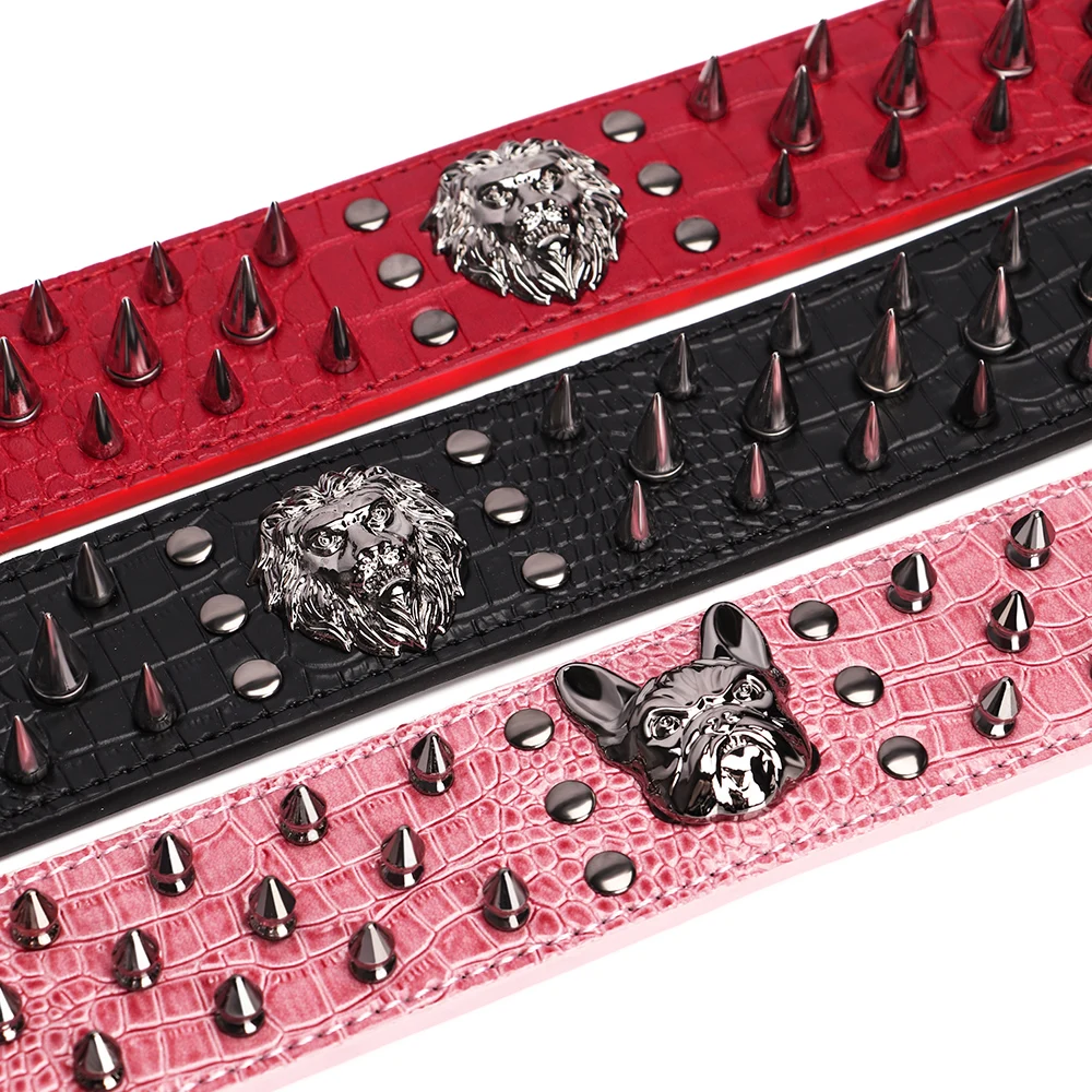 Collar con tachuelas para perro, accesorio para Pitbull, collares grandes para perro pastor alemán, suministros para mascotas para fiesta de espectáculo
