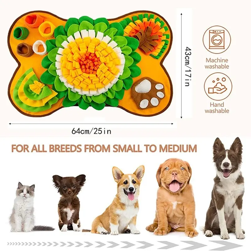 Estera de olores para mascotas, manta interactiva para entrenamiento de olores, comida lenta para perros, juguetes educativos para mascotas, entretenimiento, novedad - imagen 2