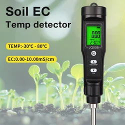 Medidor 2 en 1 de CE y temperatura del suelo para jardín y plantas