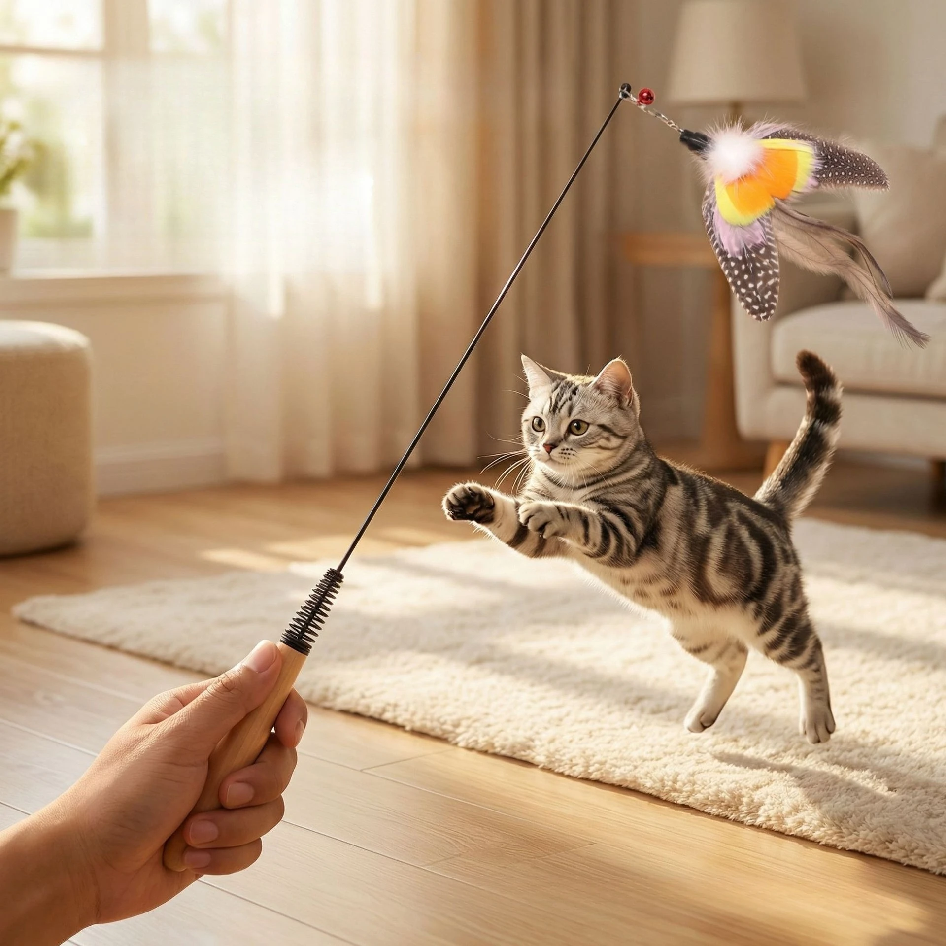 Cabezal de repuesto para varita cazadora – Insecto y plumas para gatos - imagen 3