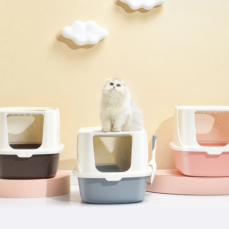 Caja de arena para gatos, completamente cerrada, antisalpicaduras, inodoro para mascotas, caja de arena para gatos grande, productos para mascotas - imagen 2