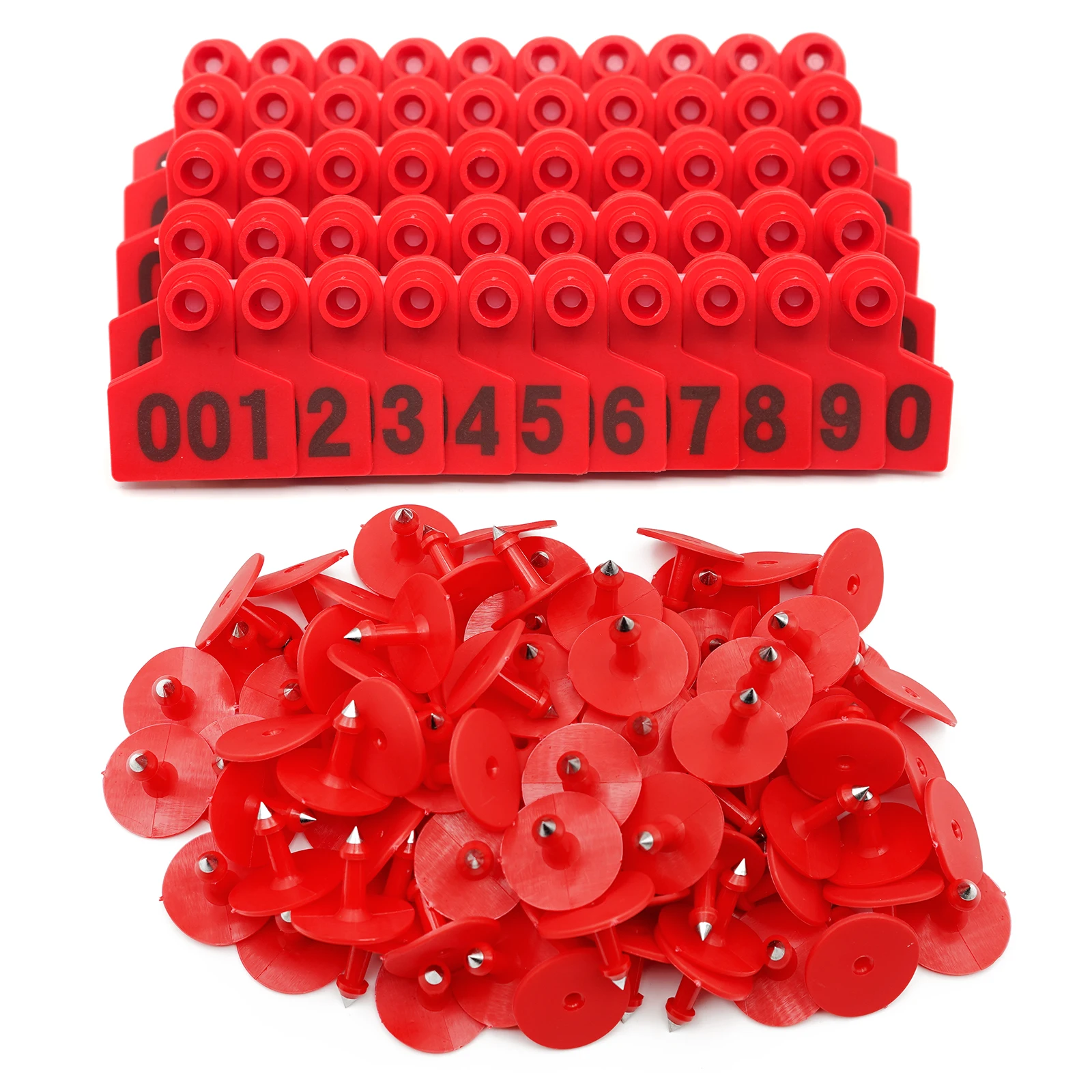 100 Uds. Tarjetas con etiqueta para oreja de cerdo y vaca con número 001-100 tarjeta para oreja de ganado varios colores disponibles 40x50mm número de oreja de cerdo - imagen 2