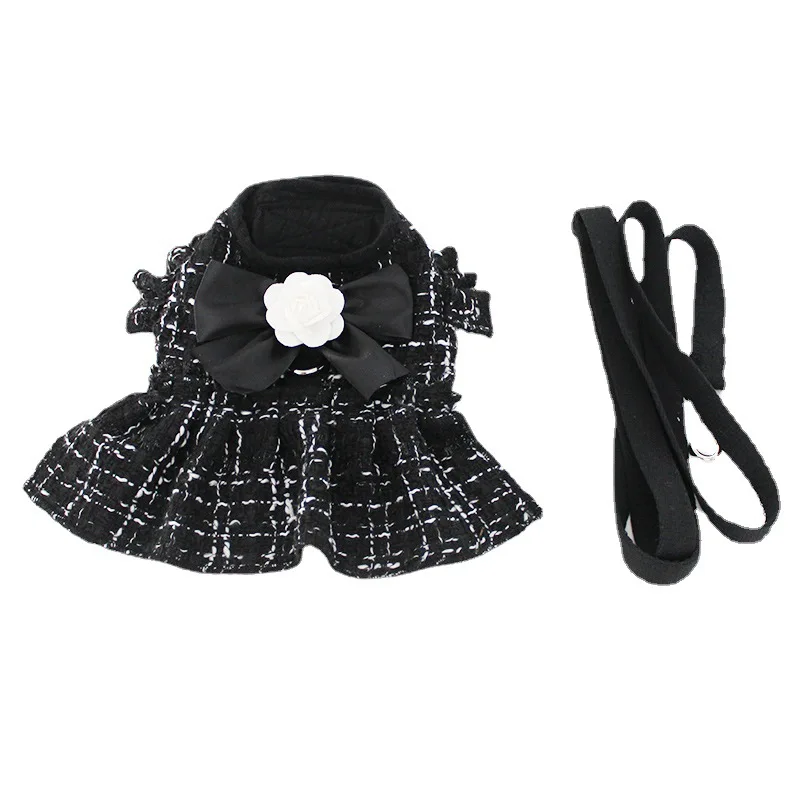 Ins-arnés de Tweed con correa para perros, vestido para mascotas, pecho para cachorros con cuerda, espalda para el pecho - imagen 5