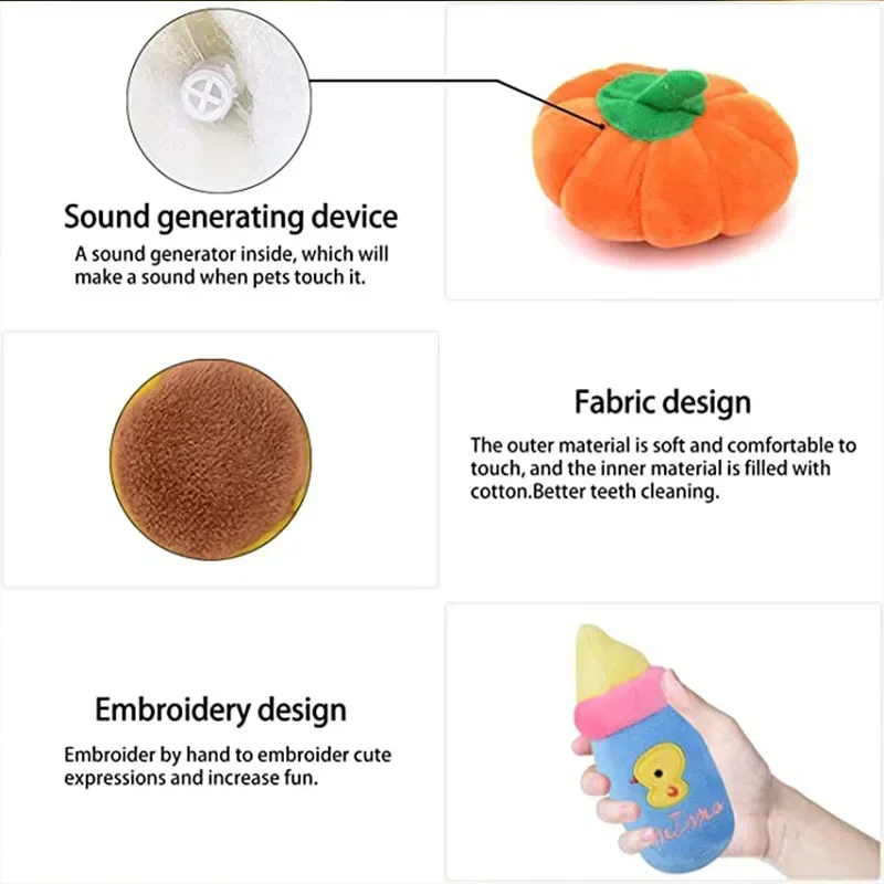 Juguetes chirriantes de peluche para perros pequeños y medianos, masticadores agresivos de hueso para mascotas, productos para gatos, accesorios para cachorros - imagen 5