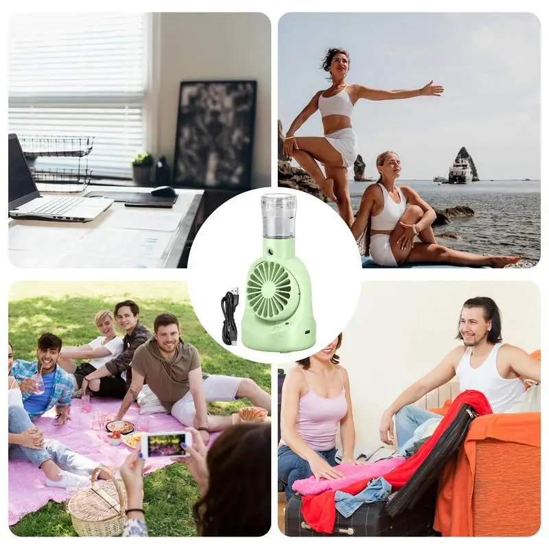 Ventilador de nebulización portátil, pulverizador de niebla, Humidificador USB, suministros de refrigeración al aire libre con botella de nebulización para sala de estar, coche y viaje - imagen 4