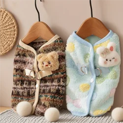 Chaqueta con estampado de animales para perro, abrigo de otoño, ropa de felpa para perro, abrigo suave y cálido para cachorro, chaleco para gato a la moda, chaqueta, disfraz para mascota Chihuahua