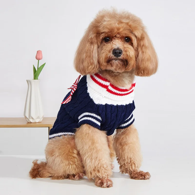 Otoño Invierno suéter para perros, ropa cálida y bonita para mascotas para perros pequeños y medianos, abrigo grueso para cachorros, Chihuahua Yorkie Customes - imagen 2