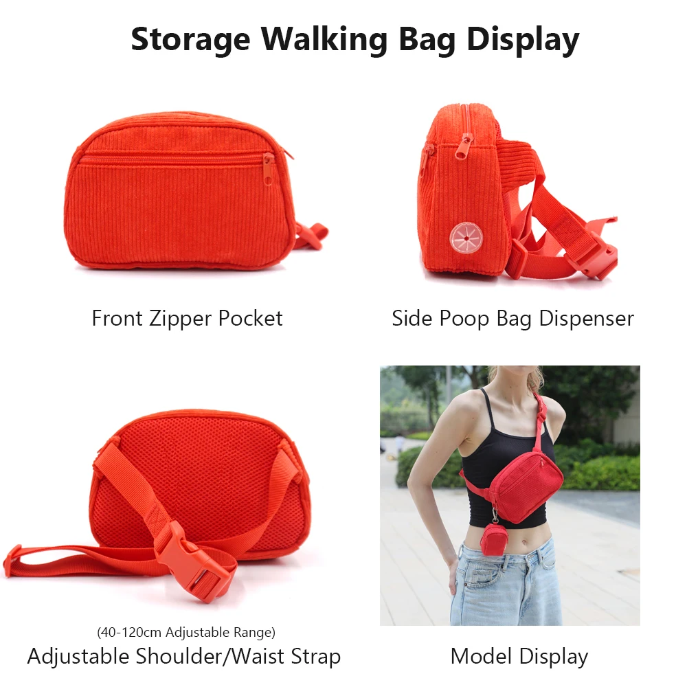 Conjunto de arnés ajustable para perro, bolsa de hombro de almacenamiento con bolsa de plomo para caca, collar de diseño de lujo, personalizado, totalmente a la moda - imagen 5