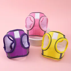 Arnés transpirable para perros pequeños, conjunto de correa de arnés reflectante ajustable para perros, accesorios cómodos para correa de gato con etiqueta de nombre